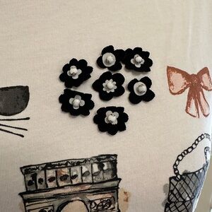Karl Lagerfeld white shirt with Paris Embellishments theme size SM